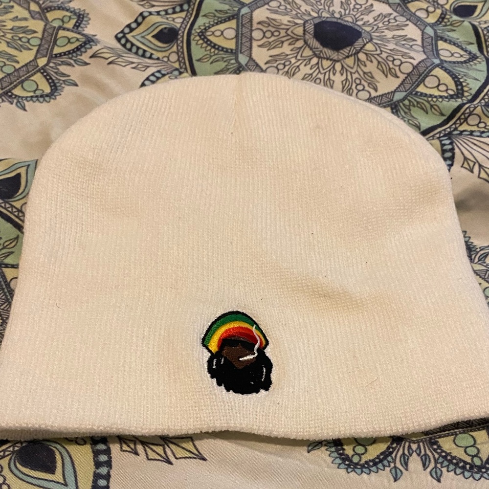 Rasta Brand New Beanie in White